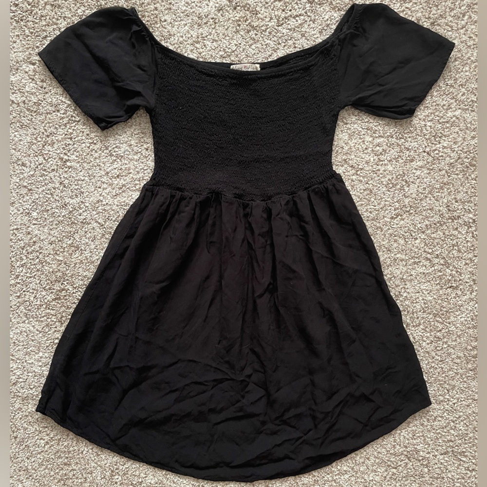 Black Mini Dress - Over the shoulder